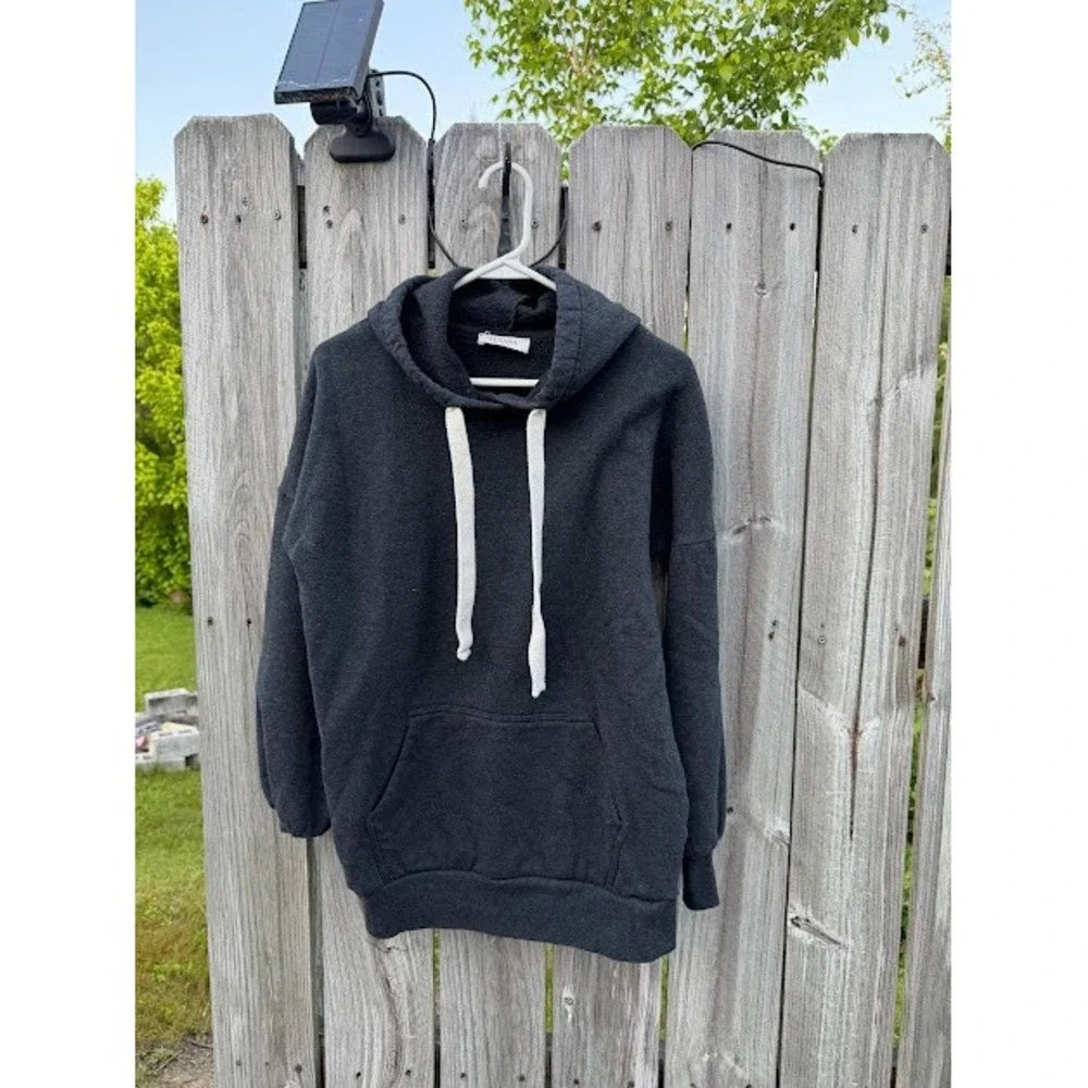 Zenana Womens‎ Small Charcoal Grey Fleece Lined Oversized Hoodie Sweatshirt